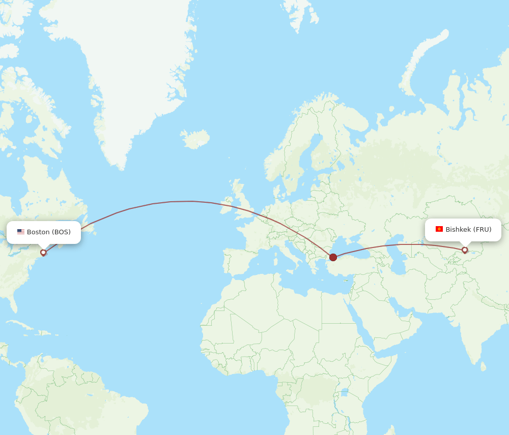 FRU-BOS flight routes