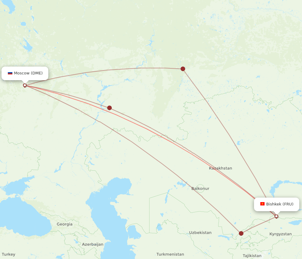 FRU-DME flight routes