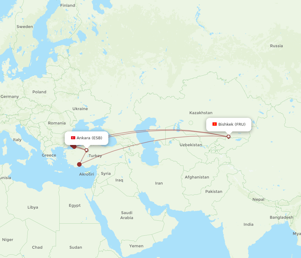 FRU-ESB flight routes
