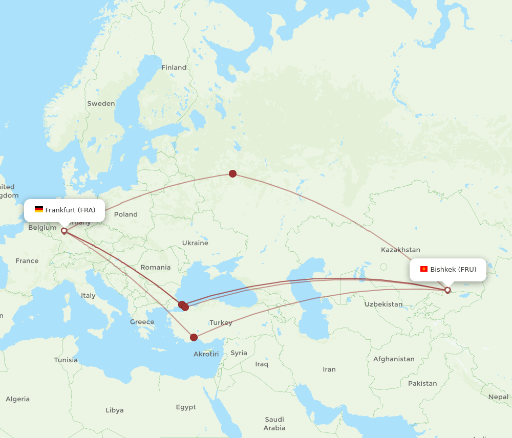 FRU-FRA flight routes