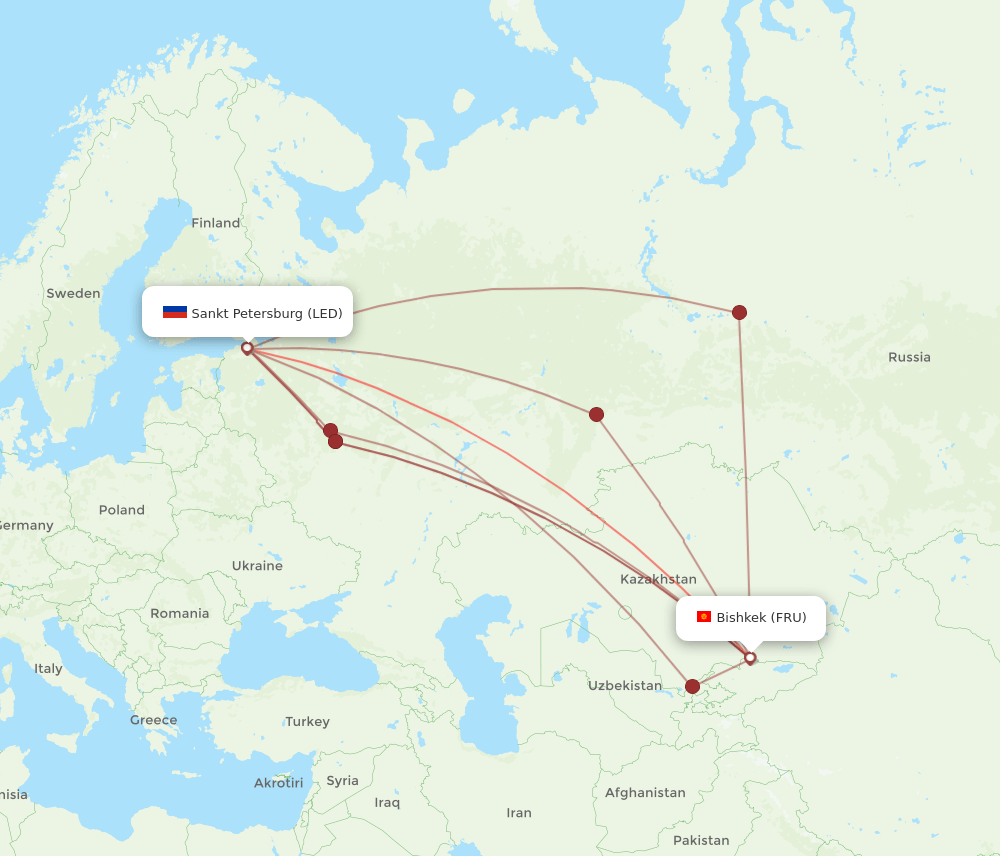 FRU-LED flight routes