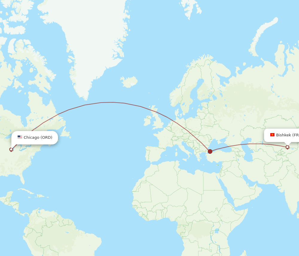FRU-ORD flight routes