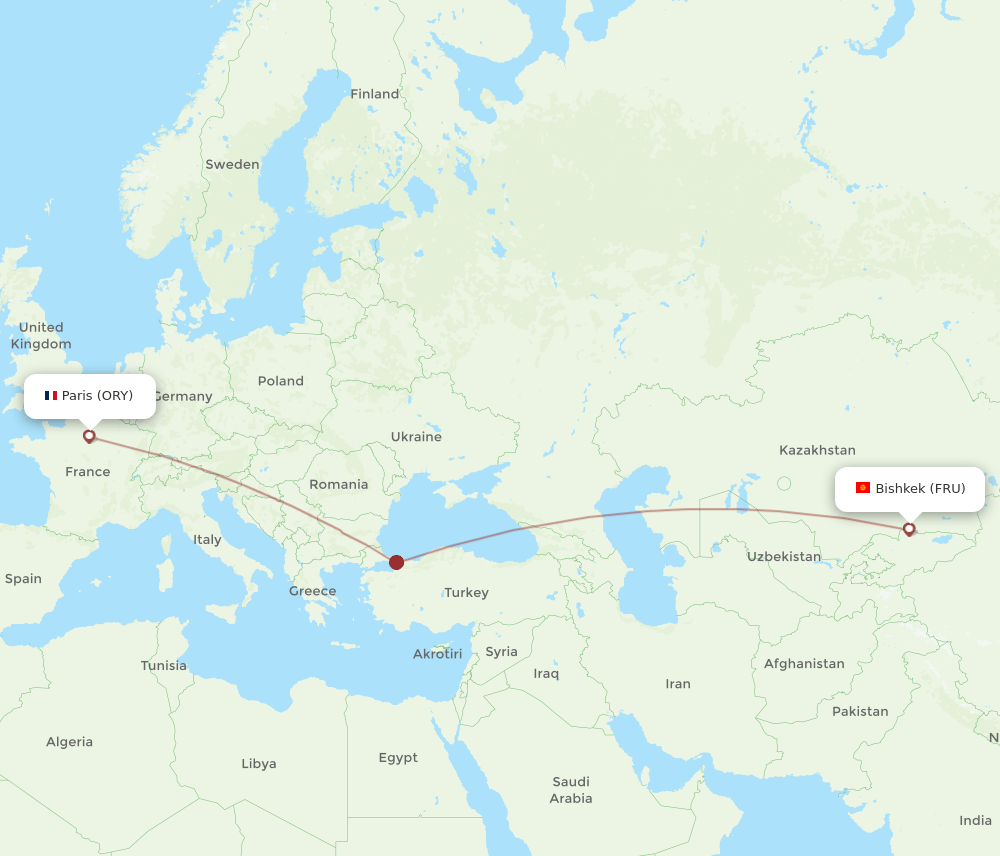 FRU-ORY flight routes