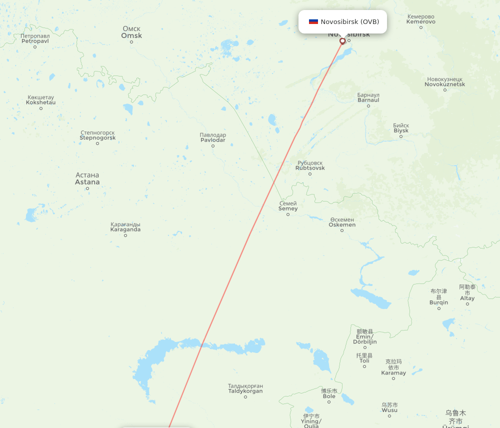FRU-OVB flight routes