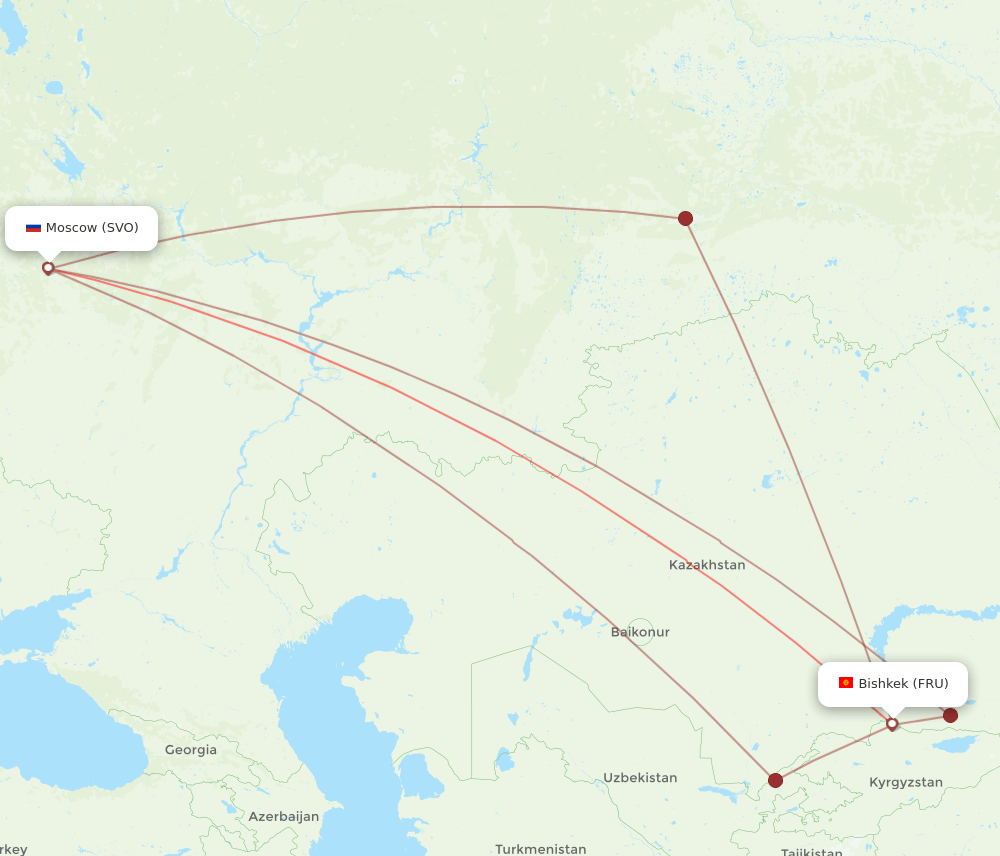 FRU-SVO flight routes