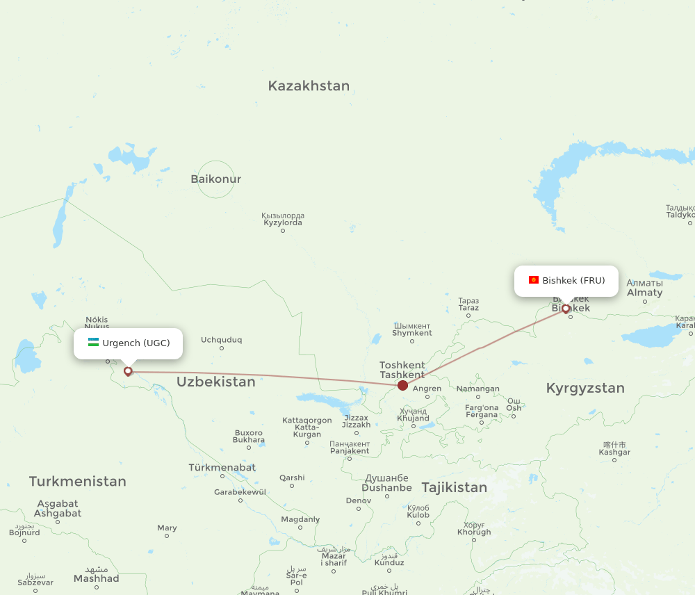 FRU-UGC flight routes