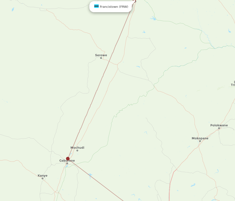 FRW-JNB flight routes