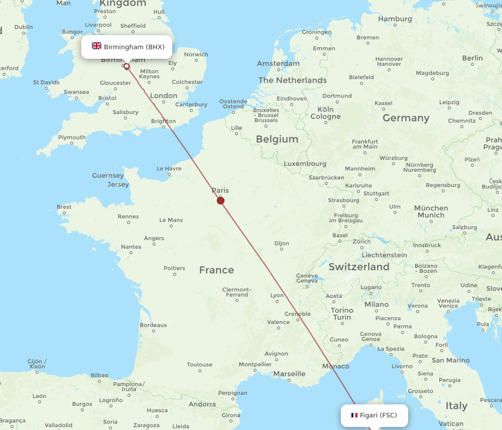FSC-BHX flight routes