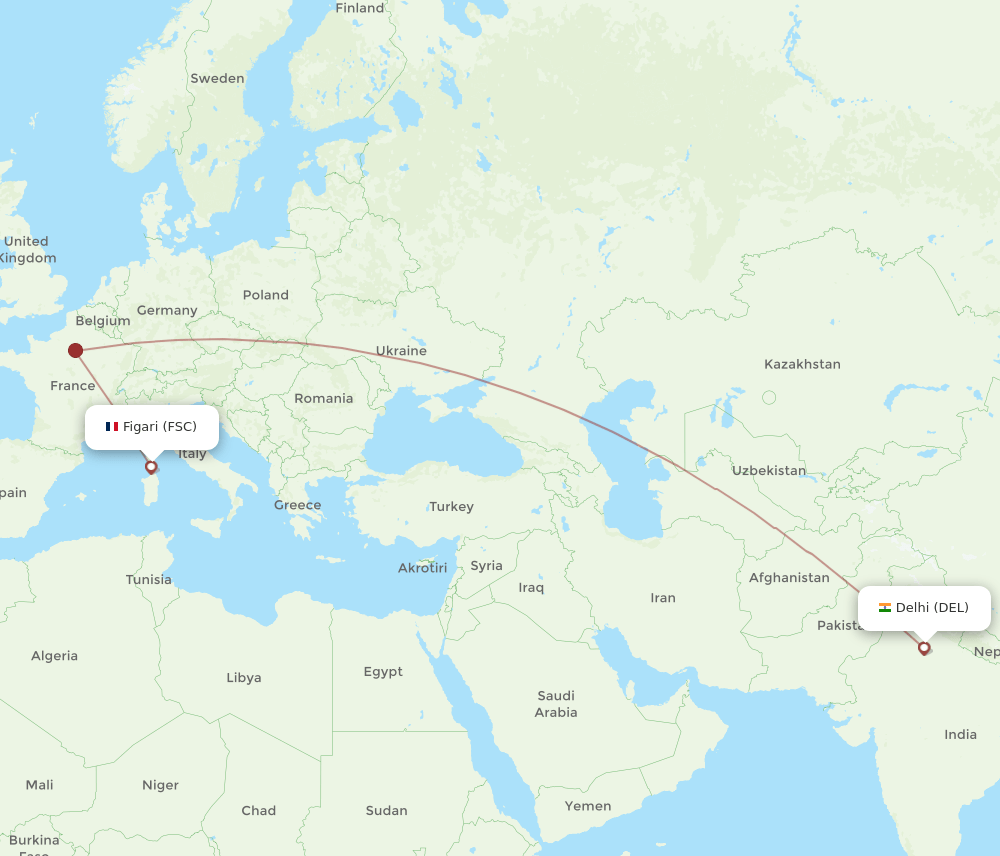 FSC-DEL flight routes