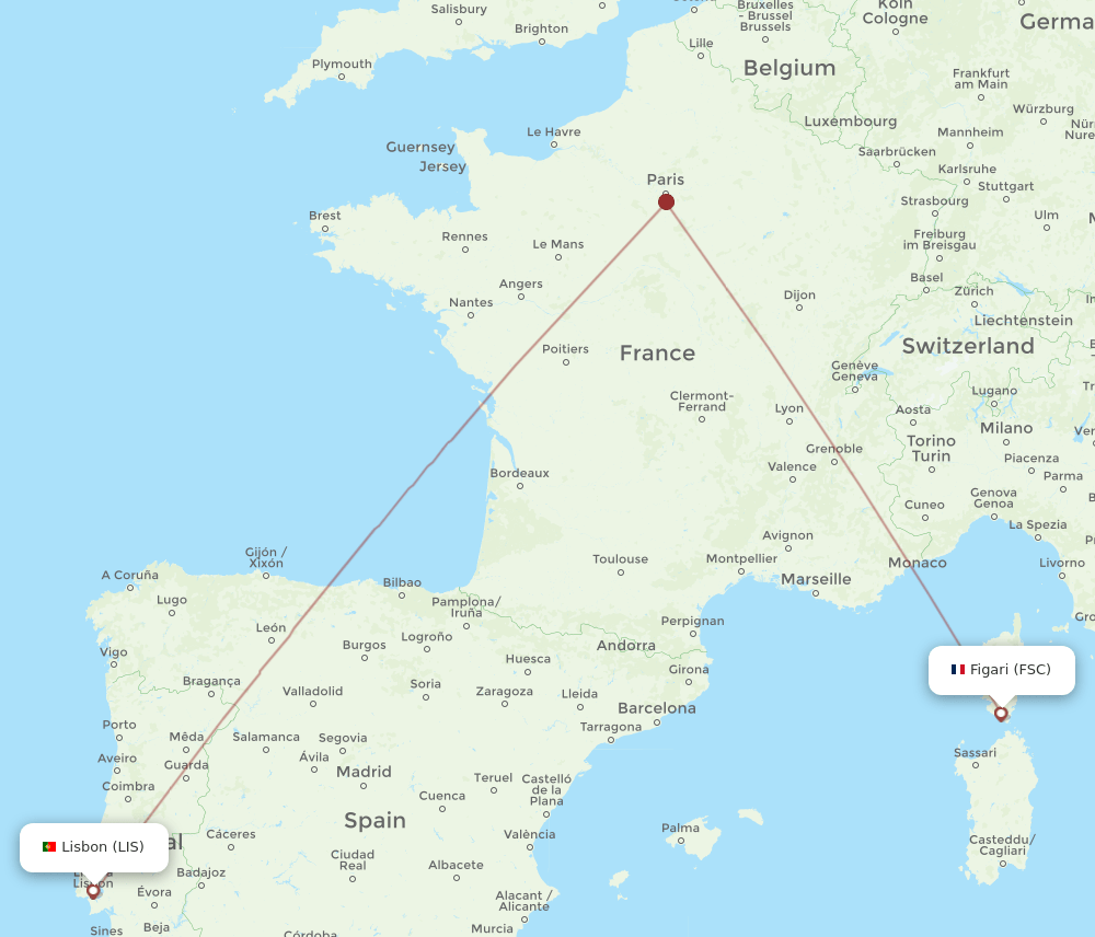FSC-LIS flight routes