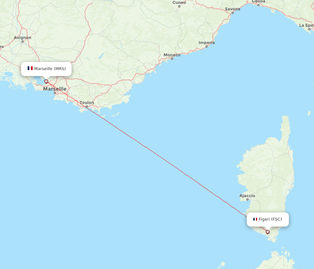 FSC to MRS flights and routes map