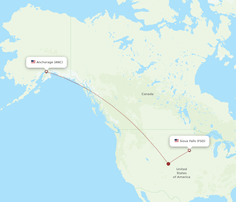 FSD-ANC flight routes