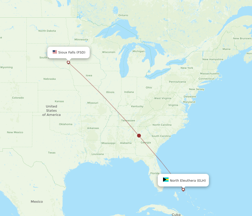 FSD-ELH flight routes