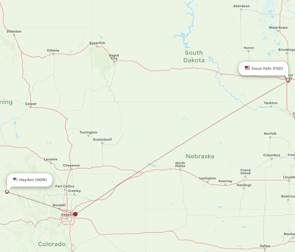 FSD-HDN flight routes