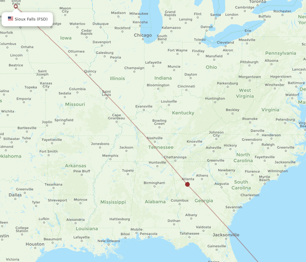 FSD-MHH flight routes