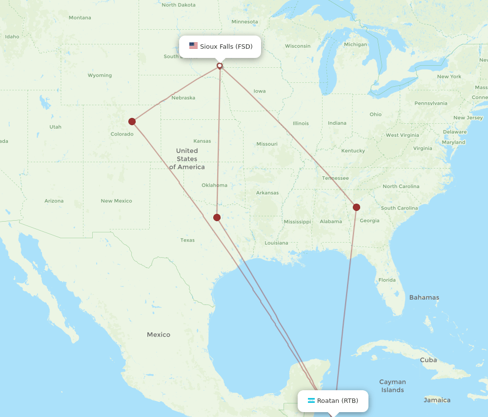 FSD-RTB flight routes