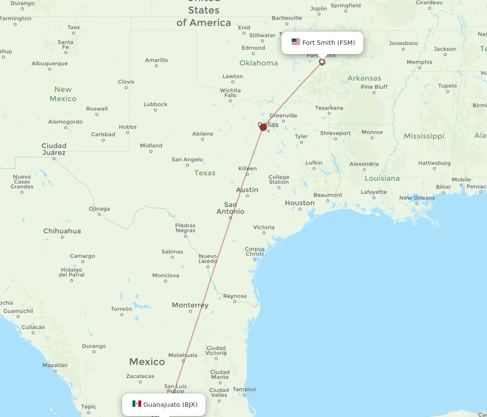 FSM-BJX flight routes