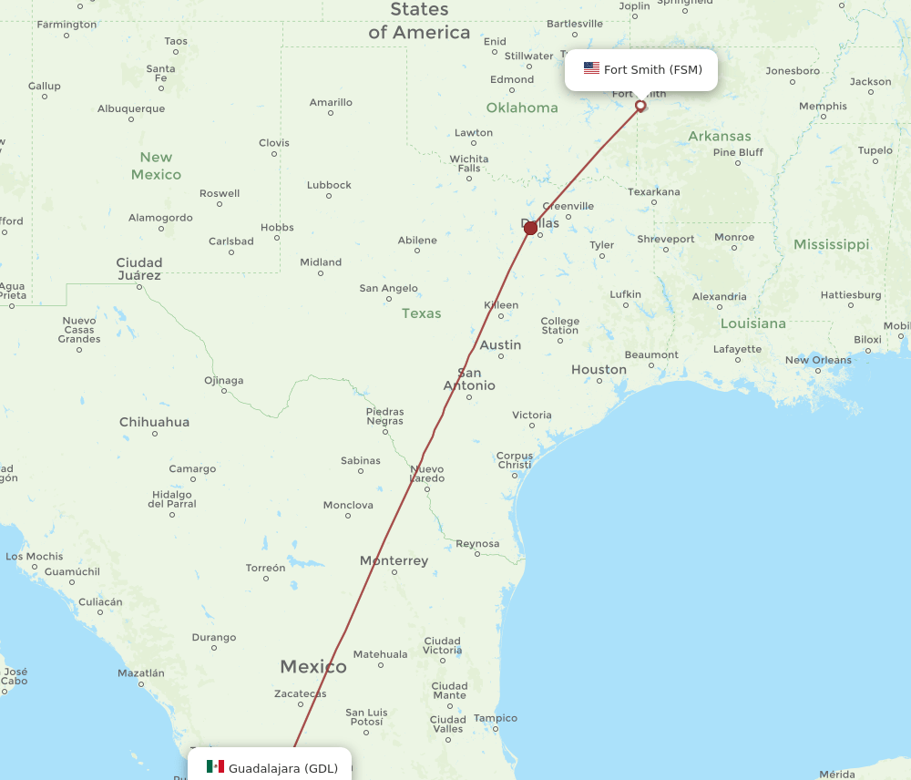 FSM-GDL flight routes