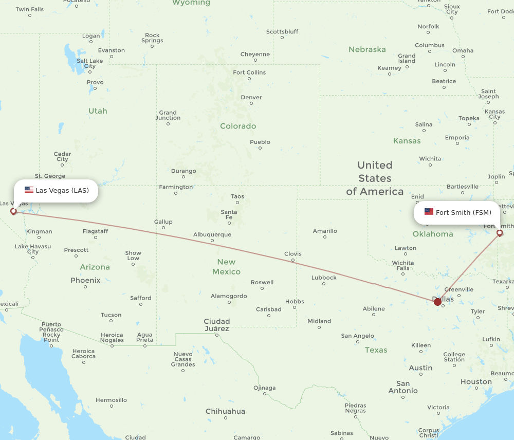 FSM to LAS flights and routes map
