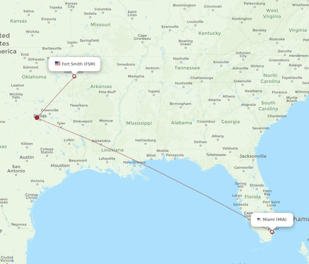 FSM-MIA flight routes