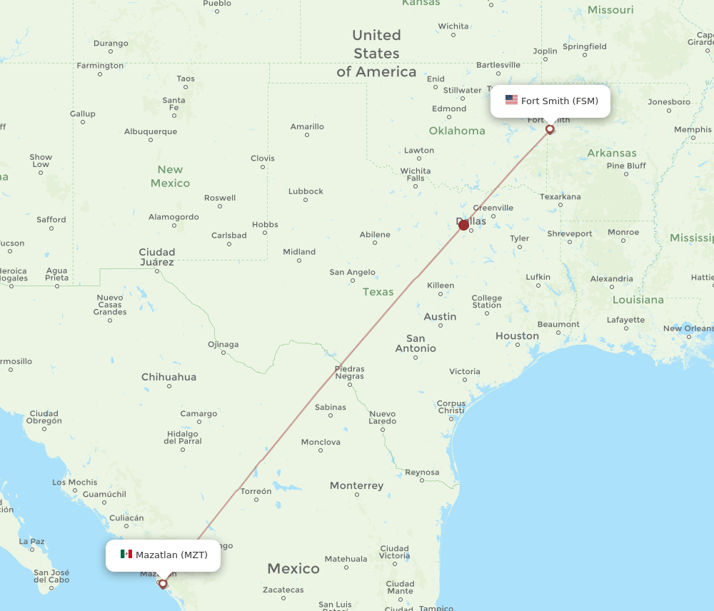 FSM-MZT flight routes