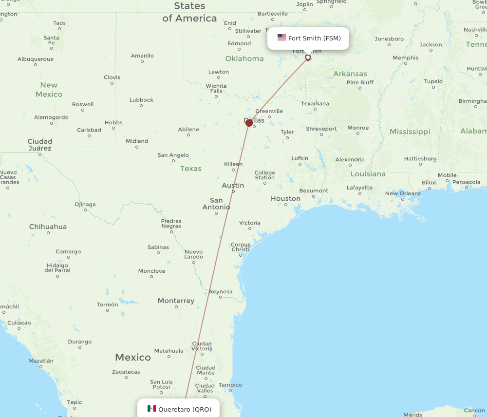 FSM-QRO flight routes