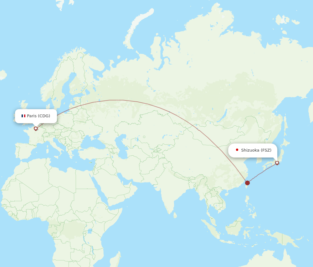 CDG to FSZ flights and routes map