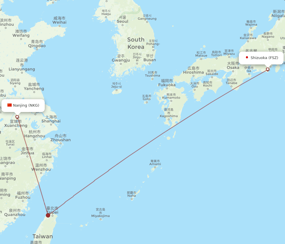 NKG to FSZ flights and routes map