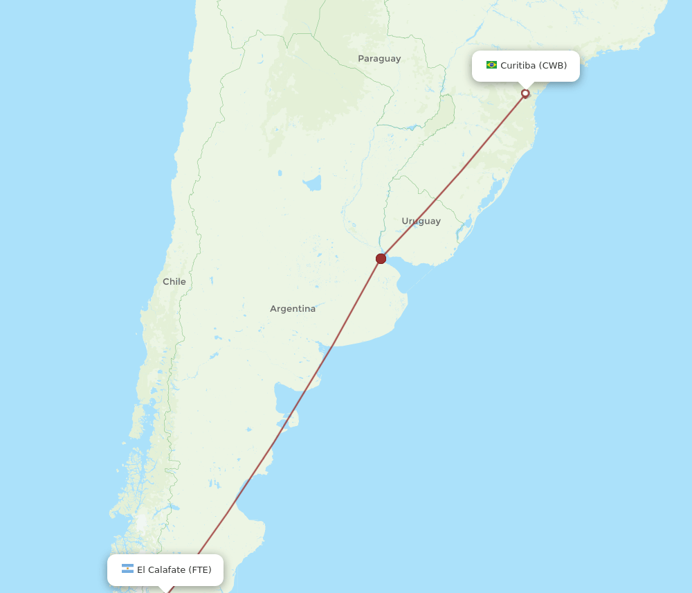 FTE-CWB flight routes