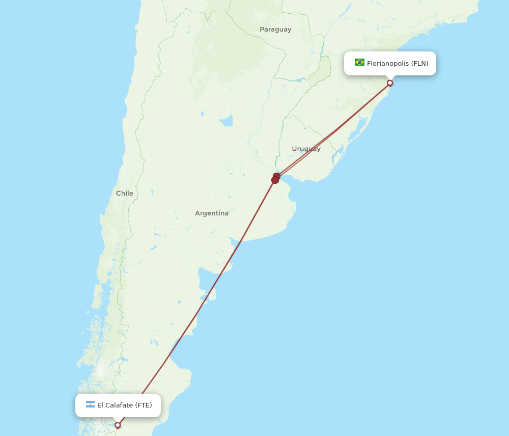FTE-FLN flight routes