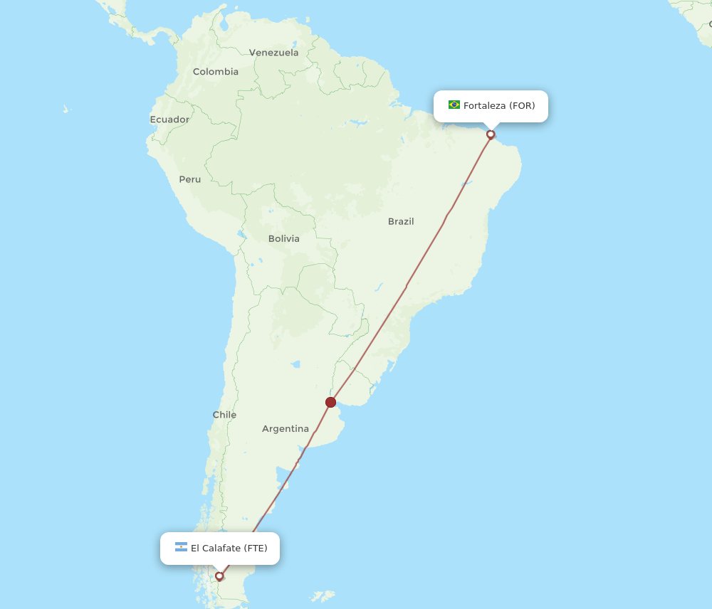 FTE-FOR flight routes