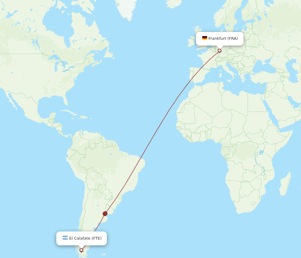 FTE-FRA flight routes