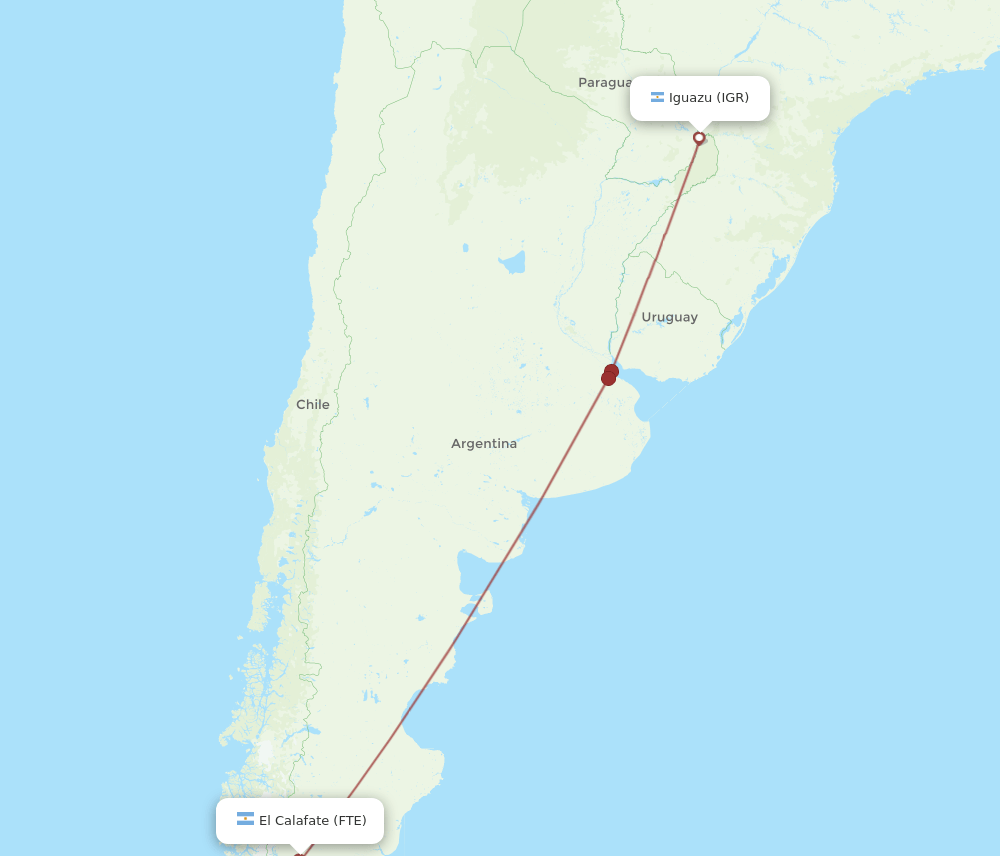 FTE-IGR flight routes