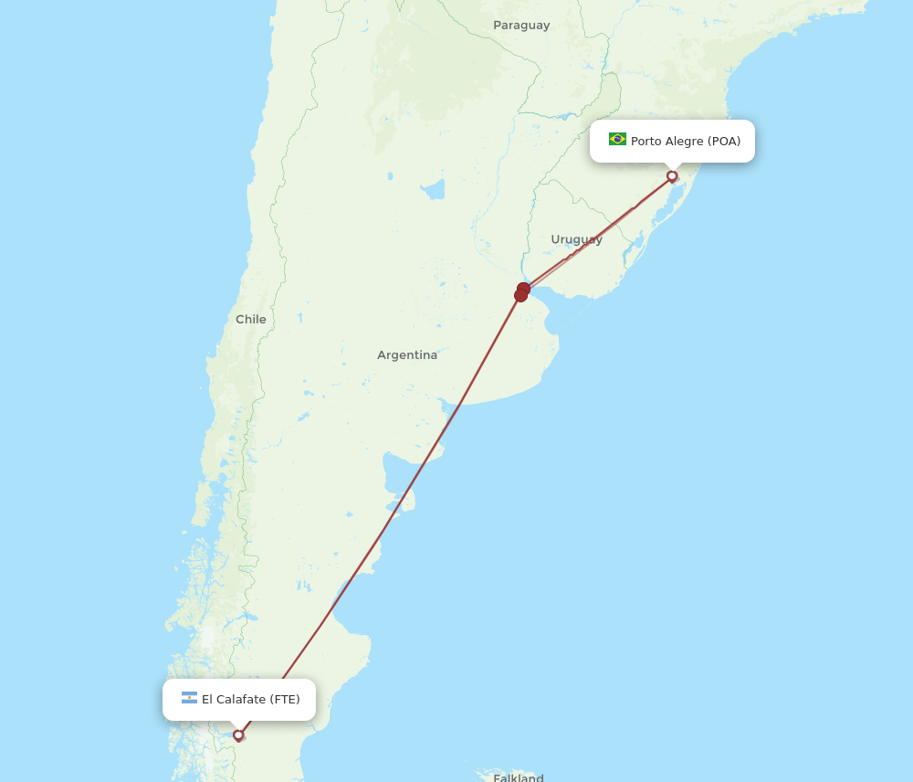FTE-POA flight routes
