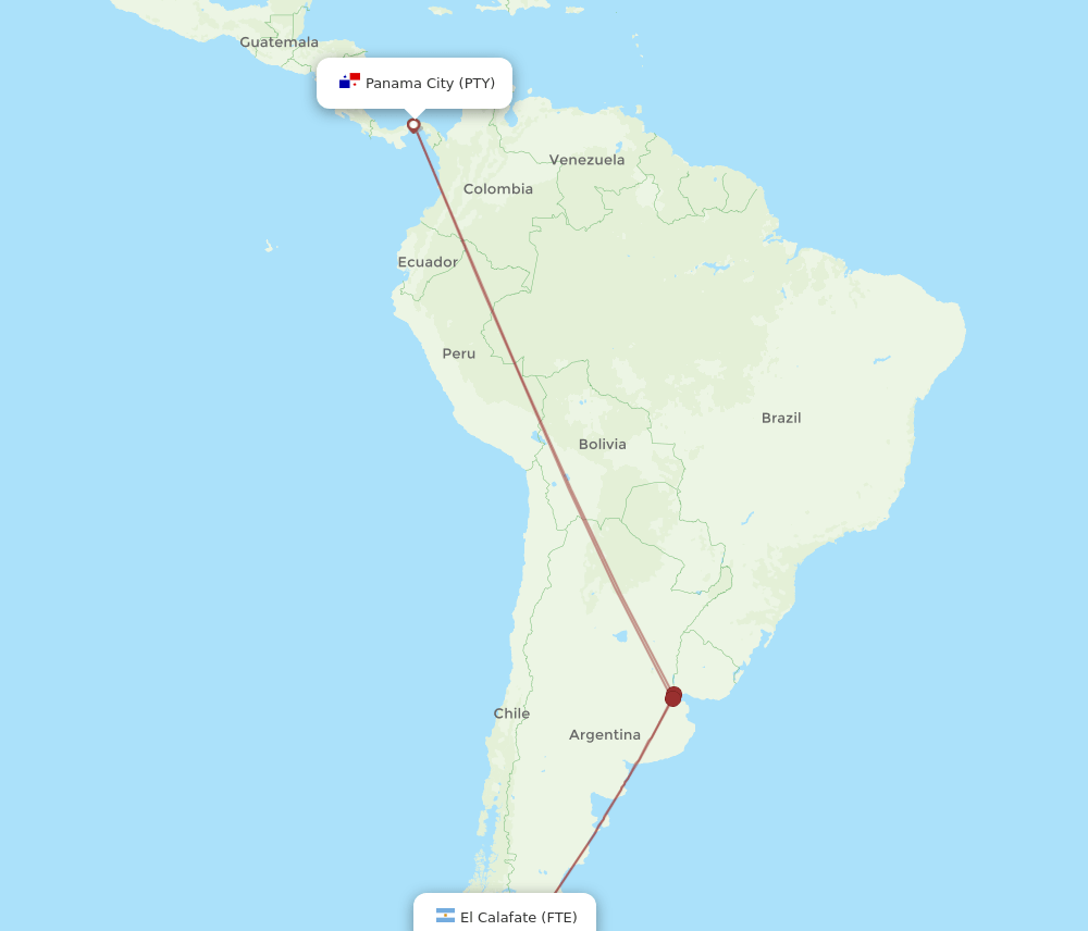FTE-PTY flight routes