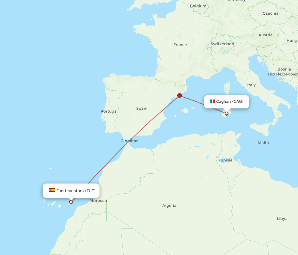 FUE-CAG flight routes