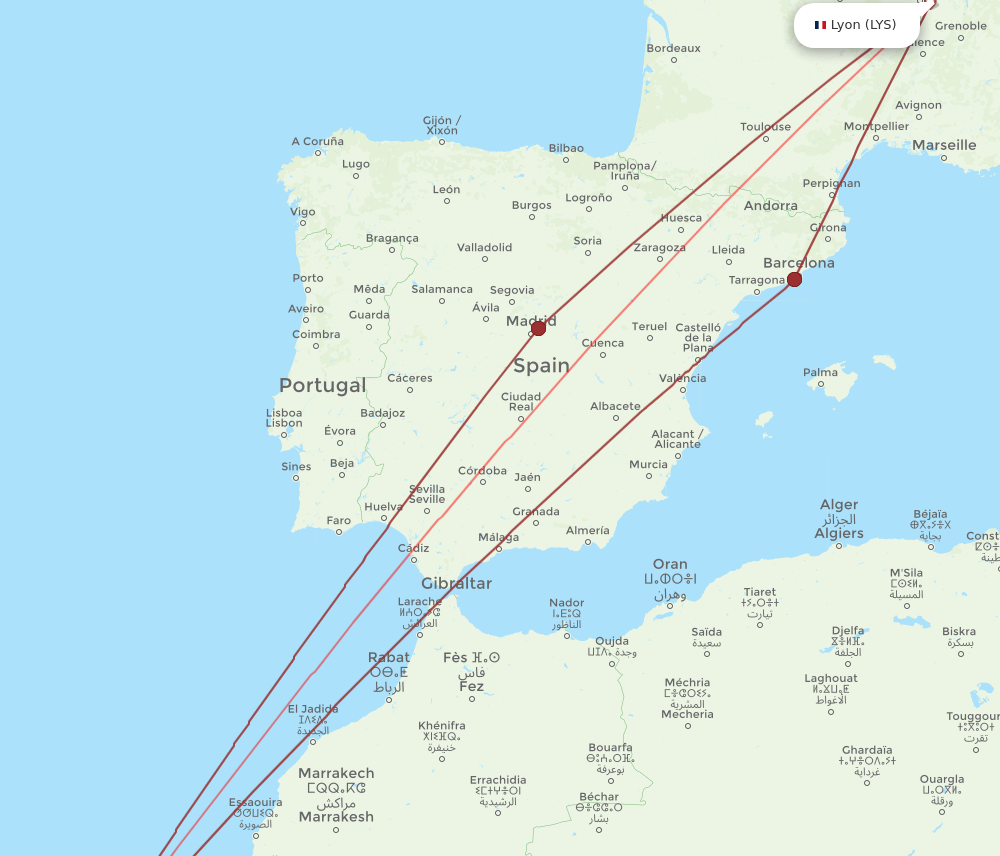 FUE-LYS flight routes