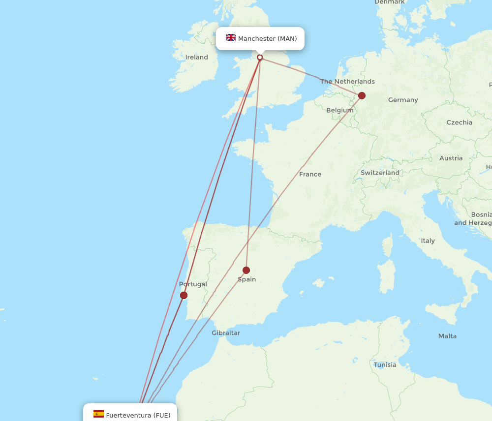 FUE-MAN flight routes