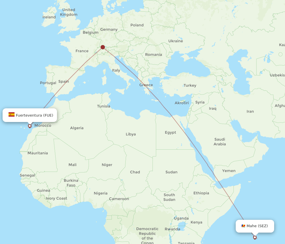 FUE-SEZ flight routes