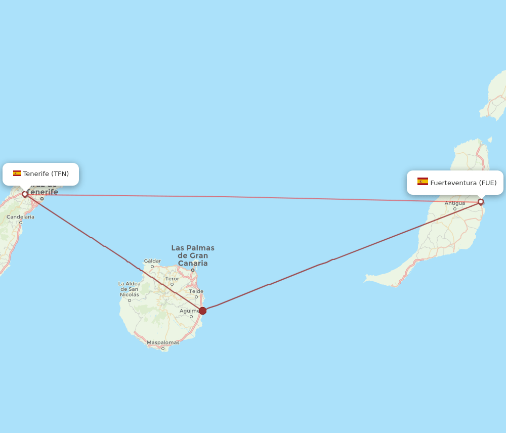FUE-TFN flight routes
