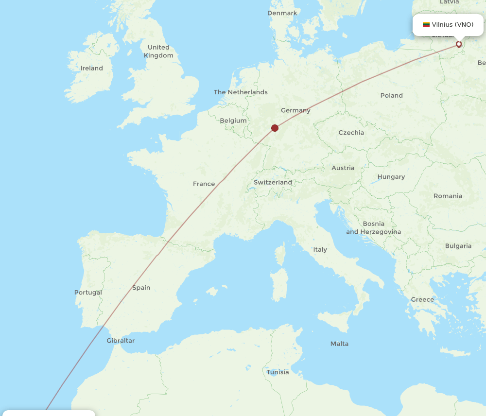 FUE-VNO flight routes