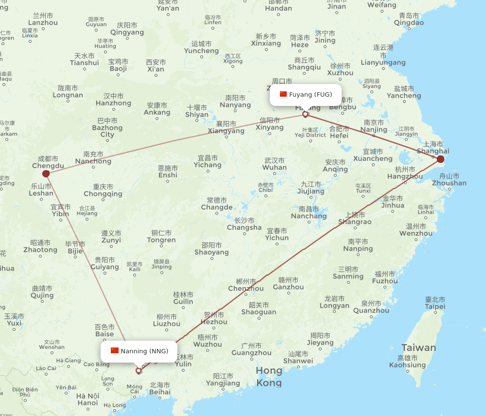 FUG-NNG flight routes