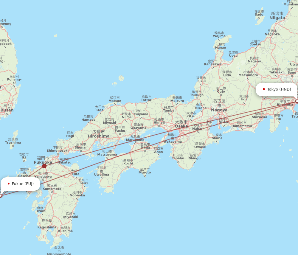 FUJ-HND flight routes