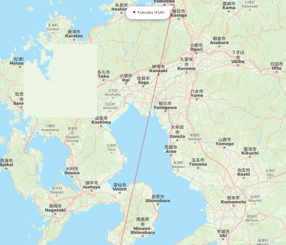 Fukuoka - Amakusa route map and flight paths