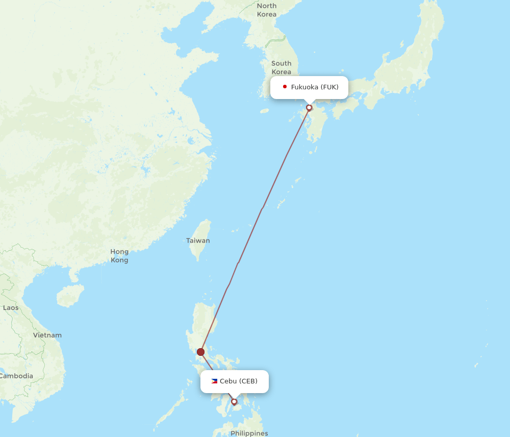 FUK-CEB flight routes