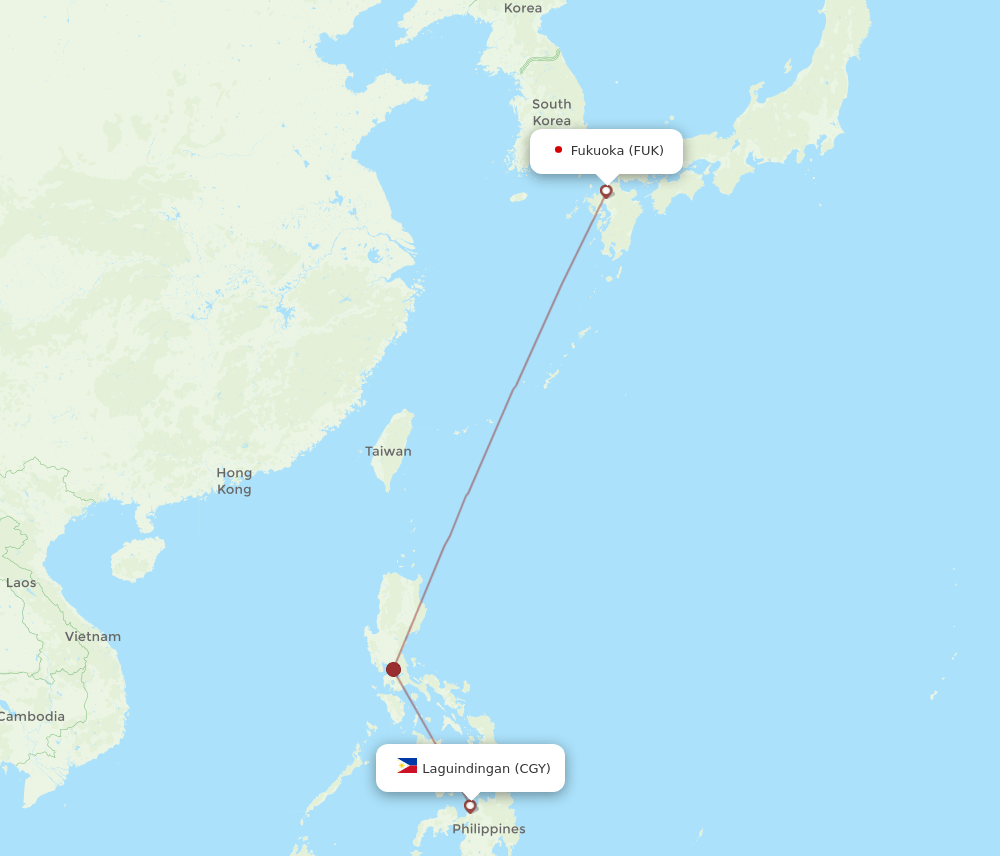 FUK-CGY flight routes