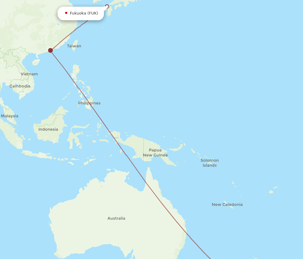 FUK-CHC flight routes