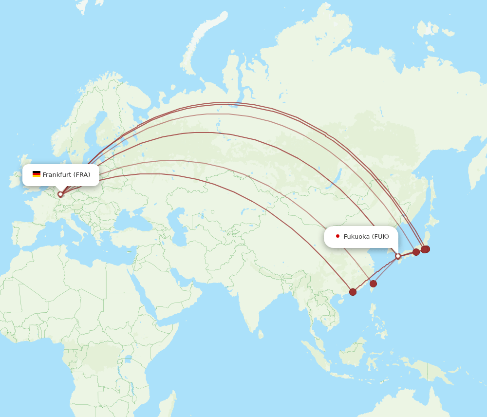 FUK-FRA flight routes