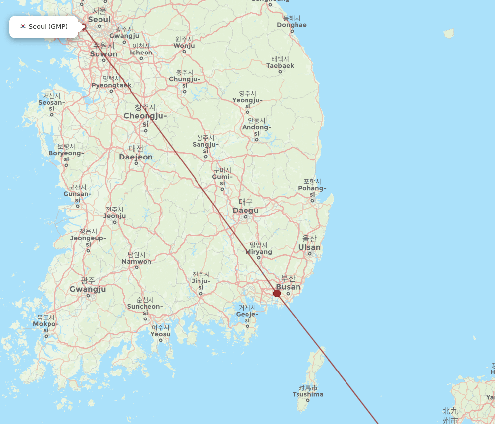 FUK-GMP flight routes