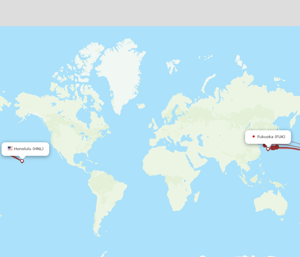 FUK-HNL flight routes